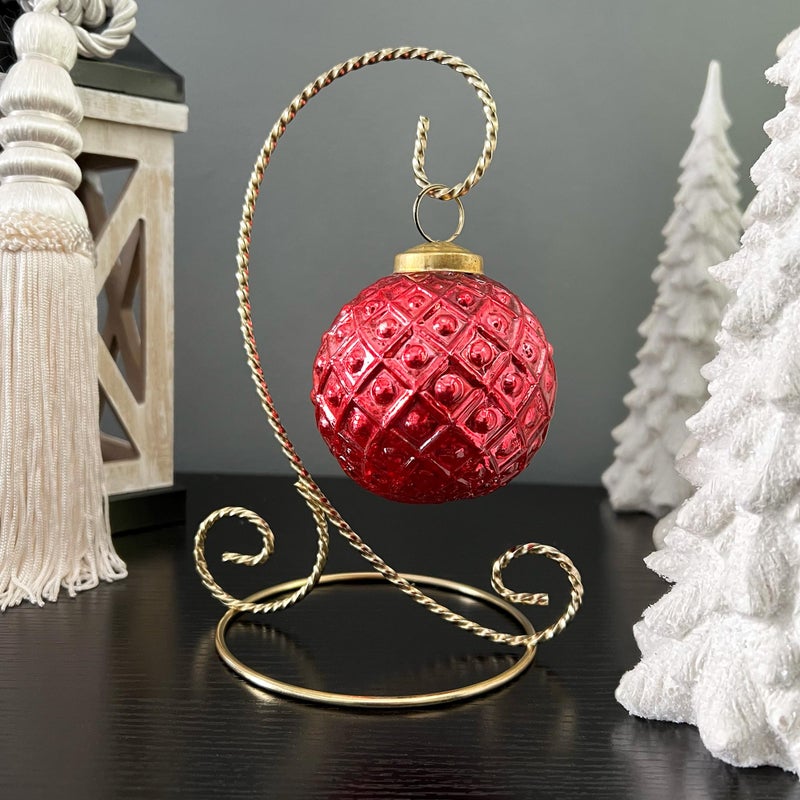 Bard's Twisted Gold-toned Ornament Stand, Small, 7" H x 5.125" W x 5.125" D - Image 3